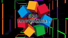 Messagi Francese Bon Anniversaire Abstrait - Géométrique Sfondo animato 001 