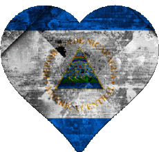 Drapeaux Amériques Nicaragua Coeur 