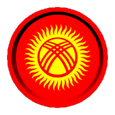 Fahnen Asien Kirgisistan Rund - Ringe 