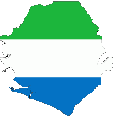 Flags Africa Sierra Leone Map 