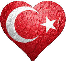 Drapeaux Asie Turquie Coeur 