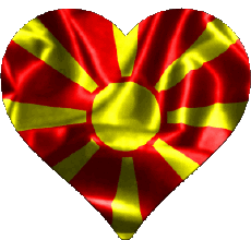 Drapeaux Europe Macédoine Coeur 