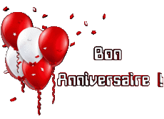 Nachrichten Französisch Bon Anniversaire Ballons - Confetis 003 