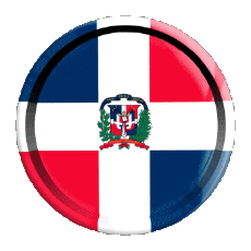 Fahnen Amerika Dominikanische Republik Rund - Ringe 