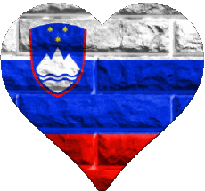 Drapeaux Europe Slovénie Coeur 