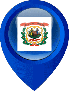 Flags America U.S.A - States Virginia West Location Pin 