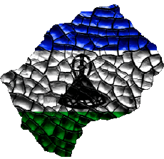 Flags Africa Lesotho Map 