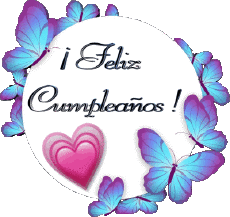 Nachrichten Spanisch Feliz Cumpleaños Mariposas Transparenter Hintergrund 010 