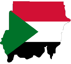 Fahnen Afrika Sudan Karte 