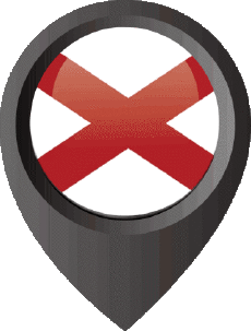 Flags America U.S.A - States Alabama Location Pin 