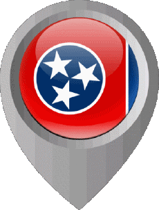 Banderas América U.S.A - Estados Tennessee Marcador de ubicación 