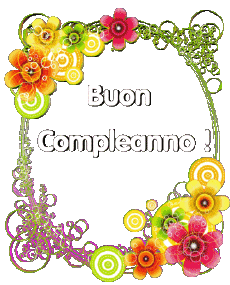 Messages Italian Buon Compleanno Floreale Transparent Background 013 