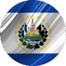 Drapeaux Amériques Salvador Rond 