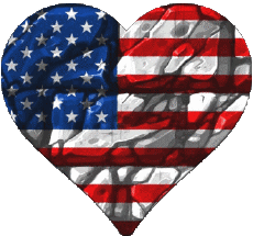 Banderas América U.S.A Corazón 