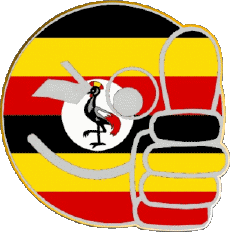 Fahnen Afrika Uganda Smiley - OK 