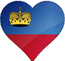 Drapeaux Europe Liechtenstein Coeur 