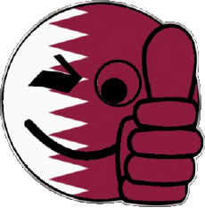 Fahnen Asien Katar Smiley - OK 