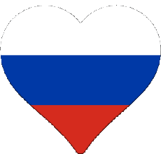 Drapeaux Europe Russie Coeur 
