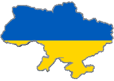 Drapeaux Europe Ukraine Carte 
