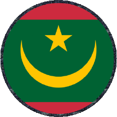 Drapeaux Afrique Mauritanie Rond 