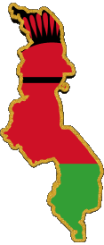 Fahnen Afrika Malawi Karte 
