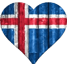 Banderas Europa Islandia Corazón 