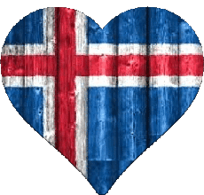 Drapeaux Europe Islande Coeur 