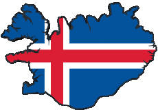 Banderas Europa Islandia Mapa 