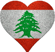 Flags Asia Lebanon Heart 