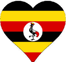Bandiere Africa Uganda Cuore 
