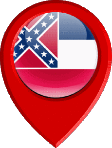 Fahnen Amerika U.S.A - States Mississippi Standort-Pin 