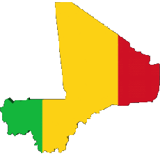 Bandiere Africa Mali Carta Geografica 