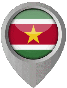 Flags America Suriname Location Pin 