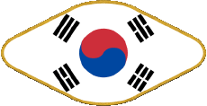 Banderas Asia Corea del Sur Oval 02 