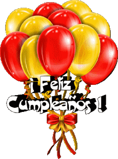 Nachrichten Spanisch Feliz Cumpleaños Globos - Confeti 007 