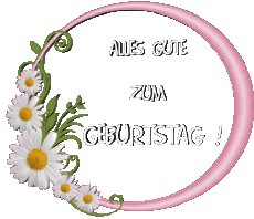 Messages Allemand Alles Gute zum Geburtstag Blumen Fond Transparent 021 