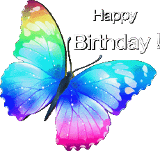 Messagi Inglese Happy Birthday Butterflies 005 