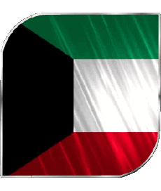 Bandiere Asia Kuwait Quadrato 