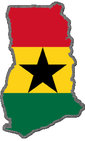 Fahnen Afrika Ghana Karte 