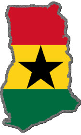 Flags Africa Ghana Map 