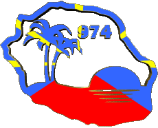 Drapeaux France D.O.M - T.O.M La Réunion carte 