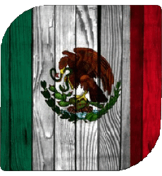 Drapeaux Amériques Mexique Carré 