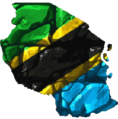 Flags Africa Tanzania Map 
