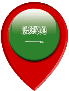 Fahnen Asien Saudi-Arabien Standort-Pin 