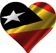 Drapeaux Asie Timor Oriental Coeur 