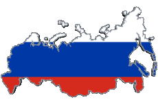 Bandiere Europa Russia Carta Geografica 
