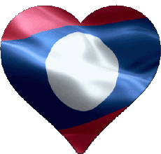 Drapeaux Asie Laos Coeur 