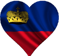 Fahnen Europa Liechtenstein Herz 