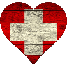 Drapeaux Europe Suisse Coeur 