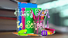 Messages Anglais Happy Back to School Fond Animé 003 